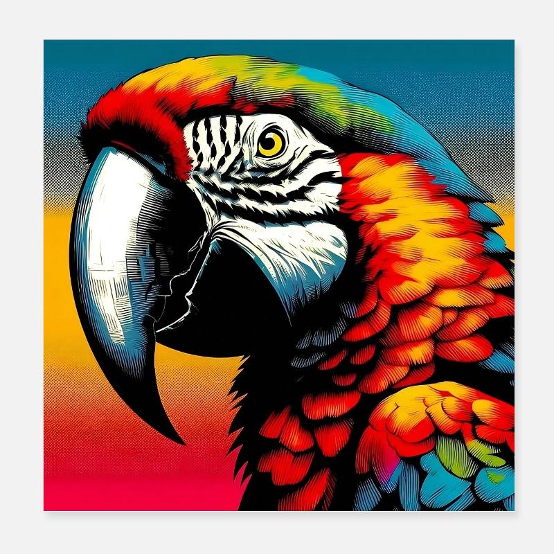 Papagei Poster 20x20 cm