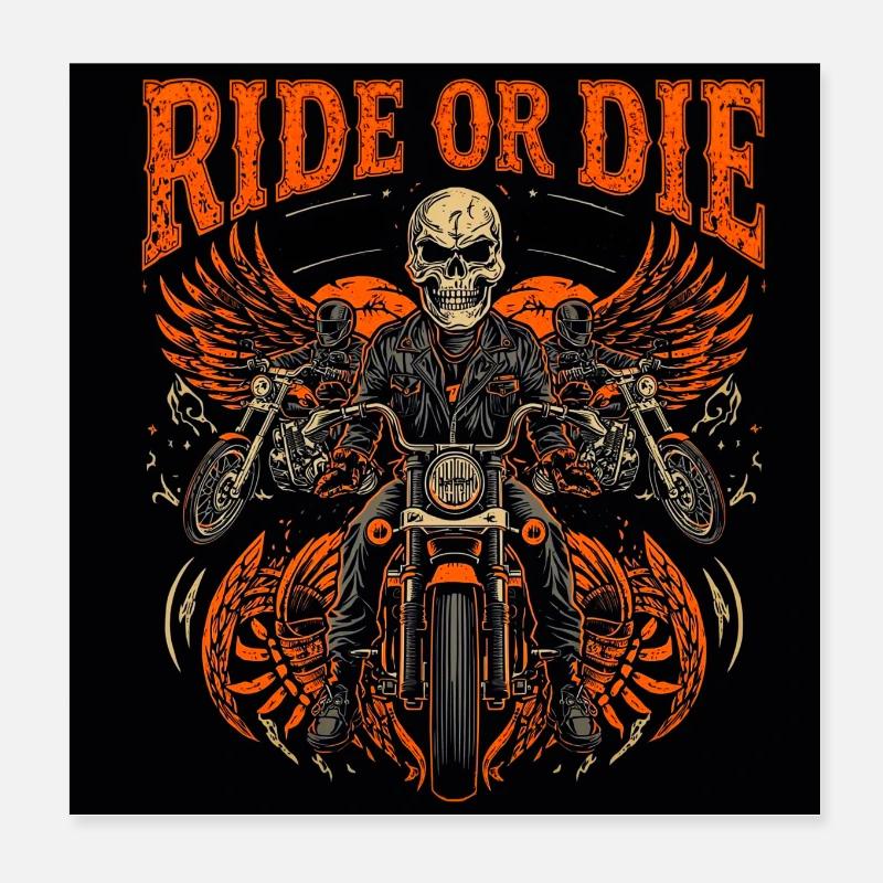 Cavalier du Crâne à Cheval ou À Mort Poster 20 x 20 cm