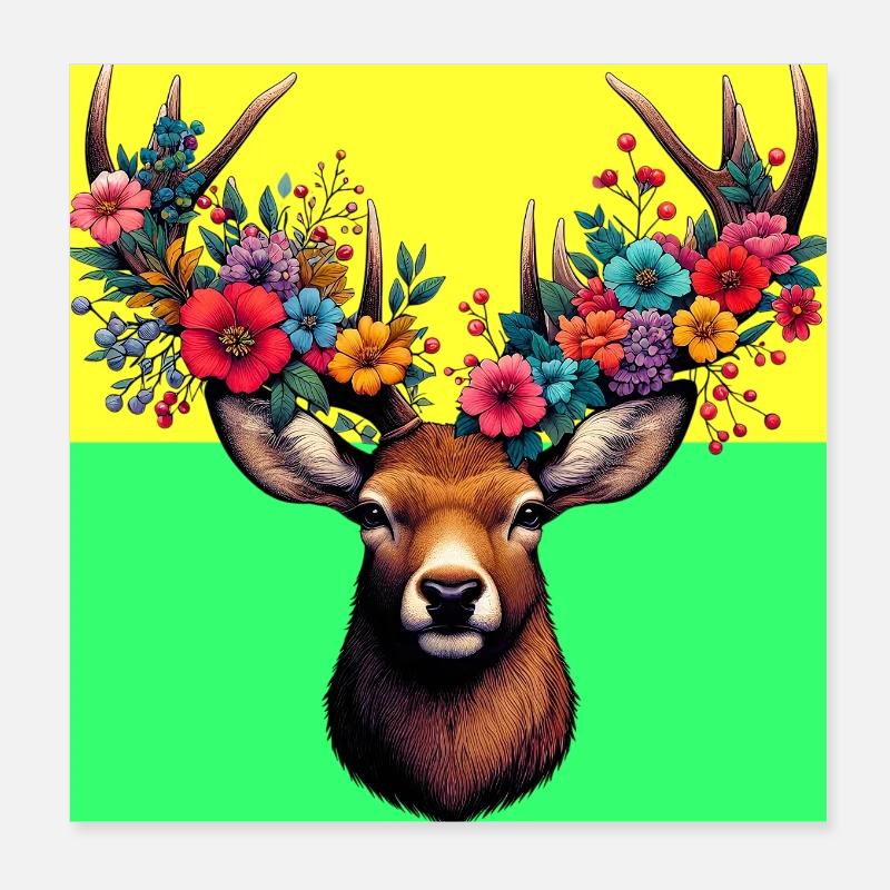 Hirsch Poster 20x20 cm