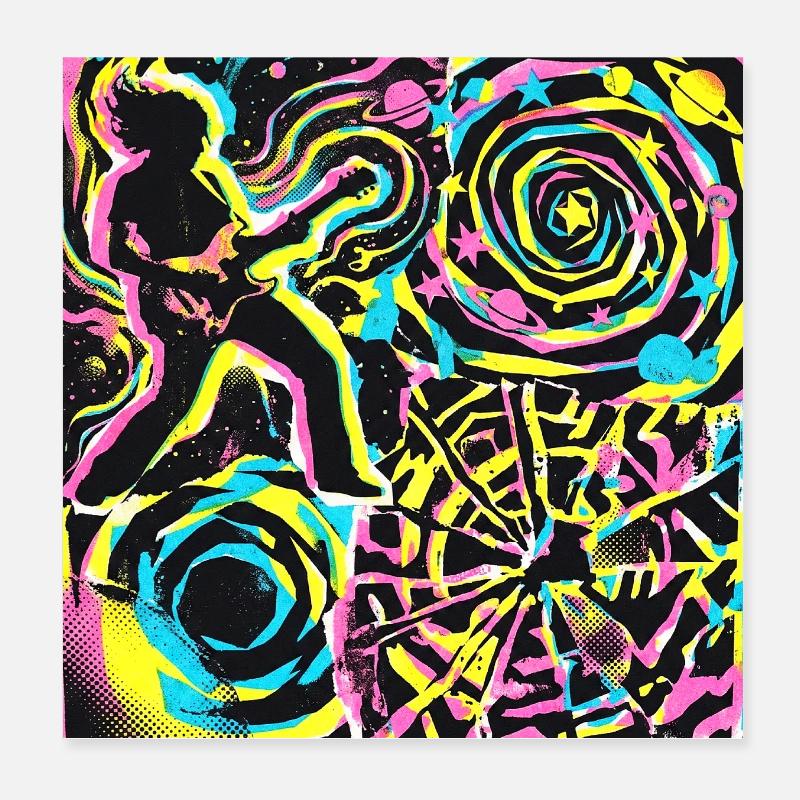 Rock psychédélique Poster 20 x 20 cm