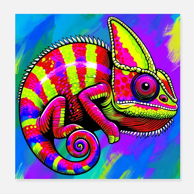 Chamäleon Poster 20x20 cm