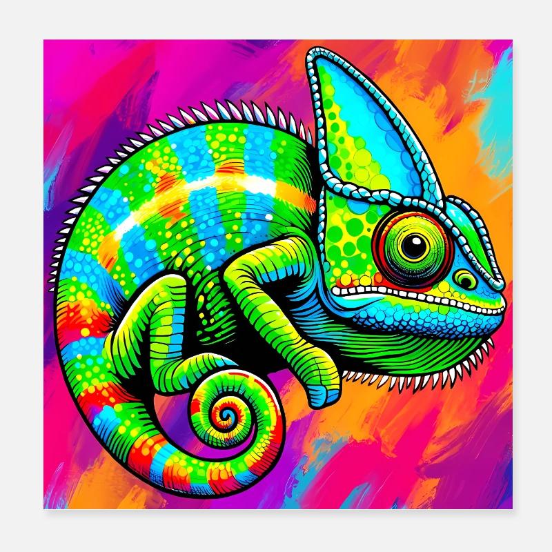 Chamäleon Poster 20x20 cm