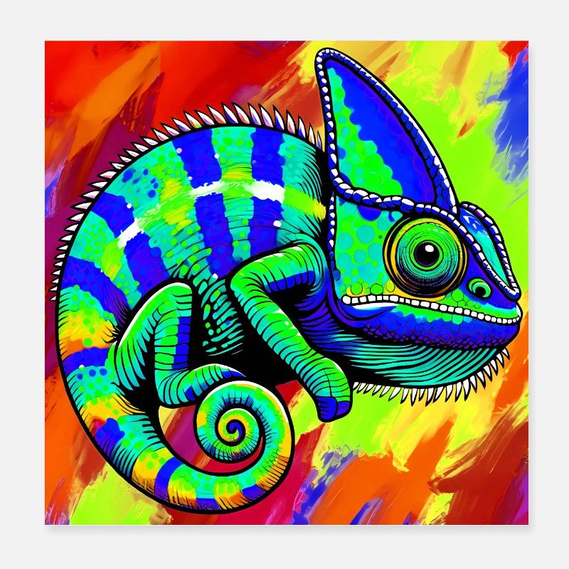 Chamäleon Poster 20x20 cm