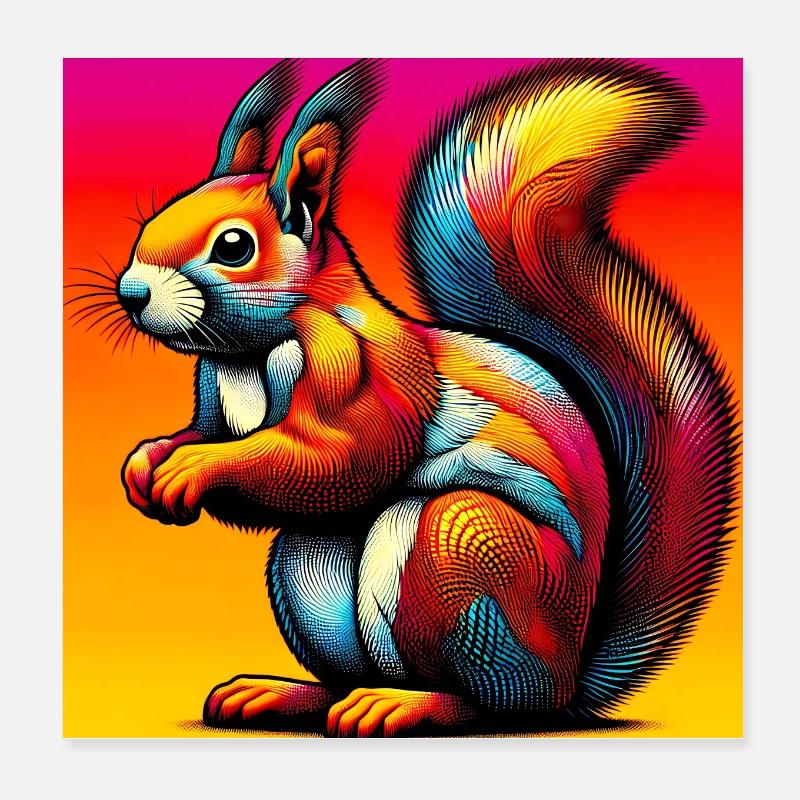 écureuil Poster 20 x 20 cm