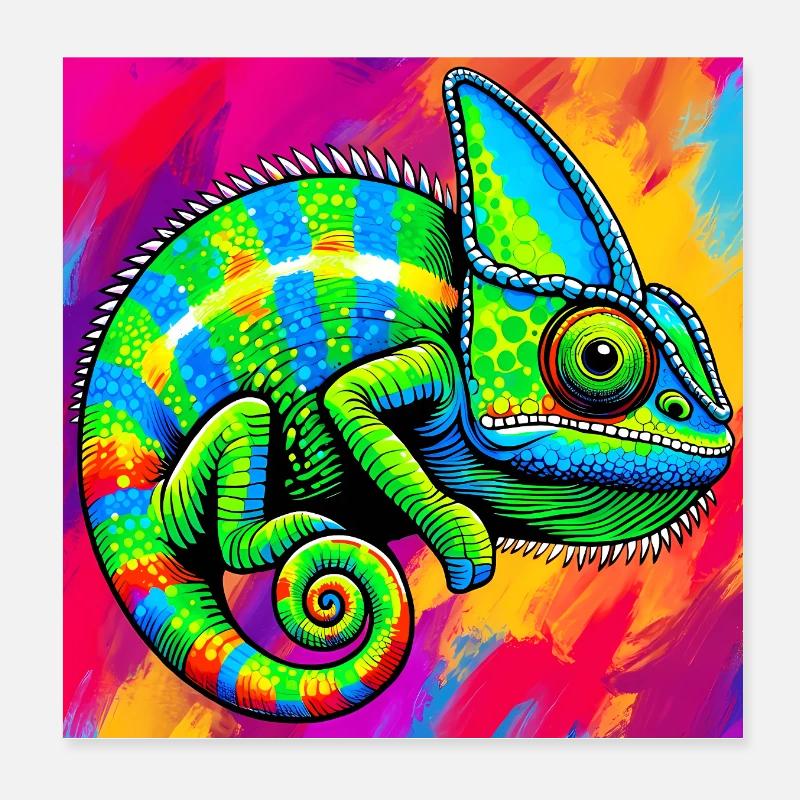 Chamäleon Poster 20x20 cm