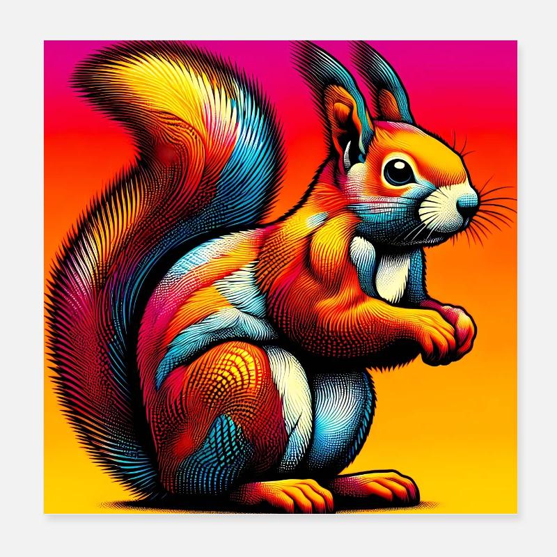 écureuil Poster 20 x 20 cm