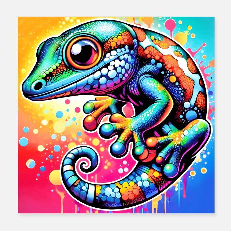 Gecko Poster 20x20 cm
