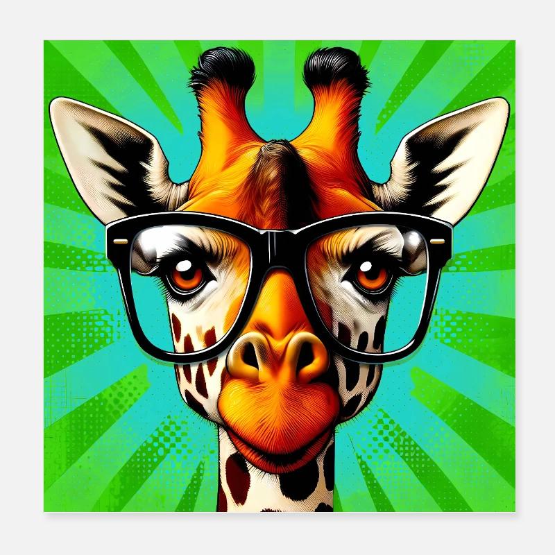 giraffe Poster 8" x 8" (20x20 cm)