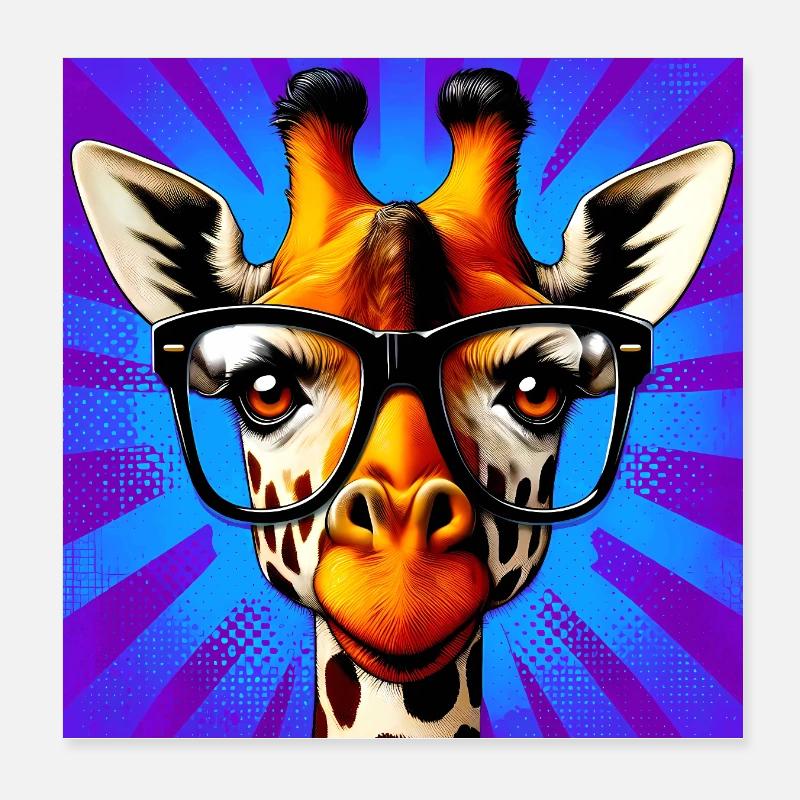 Giraffe Poster 20x20 cm