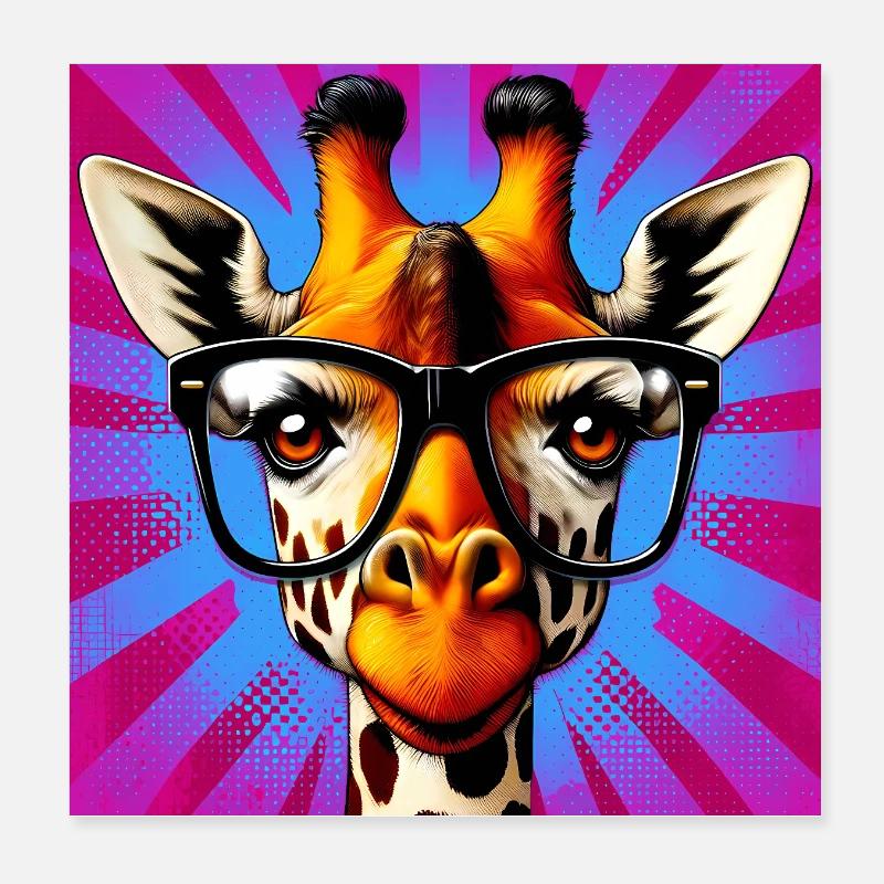 Giraffe Poster 20x20 cm