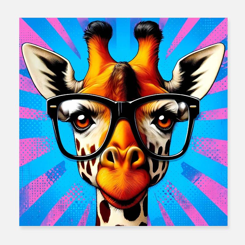 giraffe Poster 8" x 8" (20x20 cm)