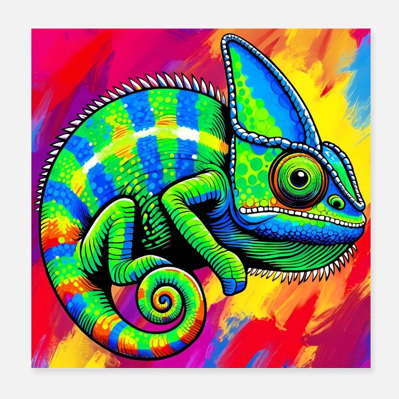 Chamäleon Poster 20x20 cm