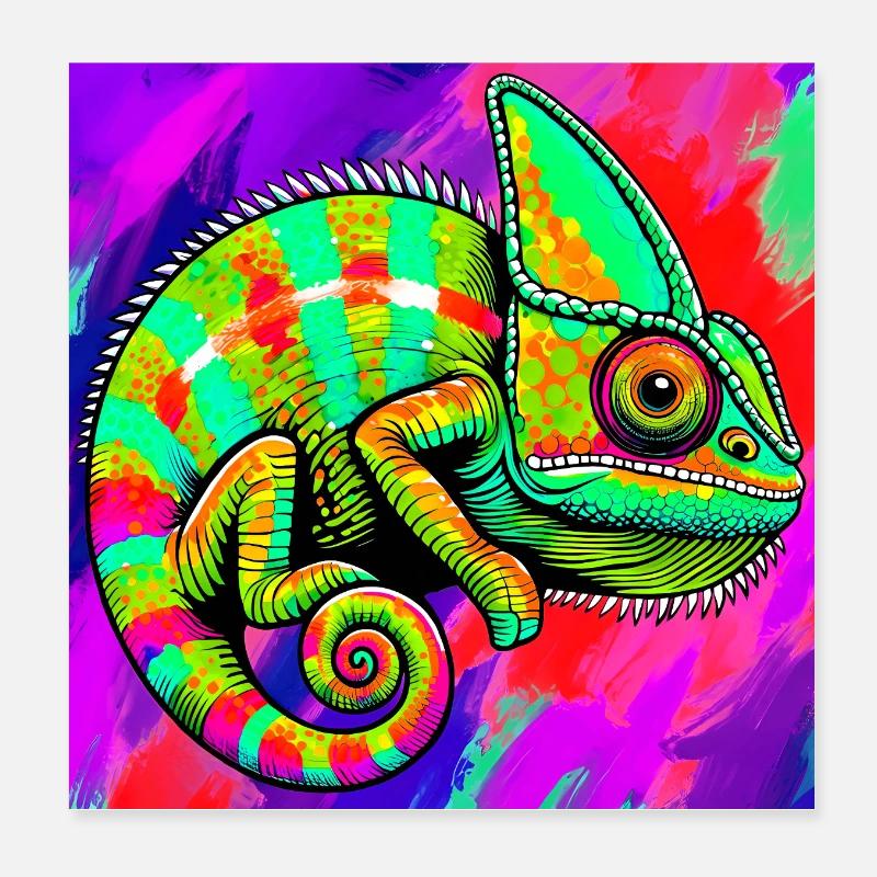 Chamäleon Poster 20x20 cm