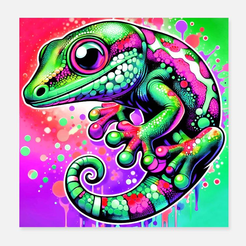 Gecko Poster 20 x 20 cm