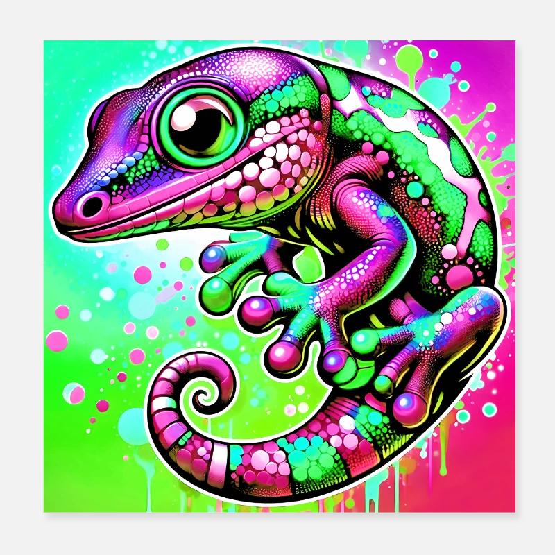 Gecko Poster 20 x 20 cm