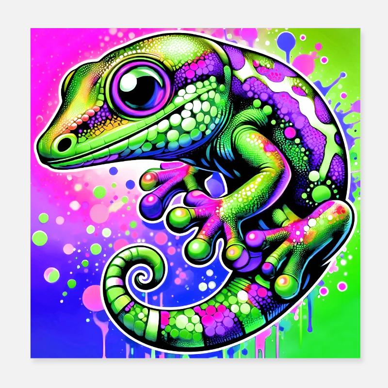 Gecko Poster 20x20 cm