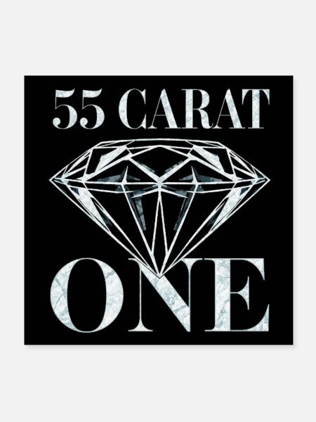 55-Karat-Ein-Diamant-Design - Poster 20x20 cm - Weiß - Vorne