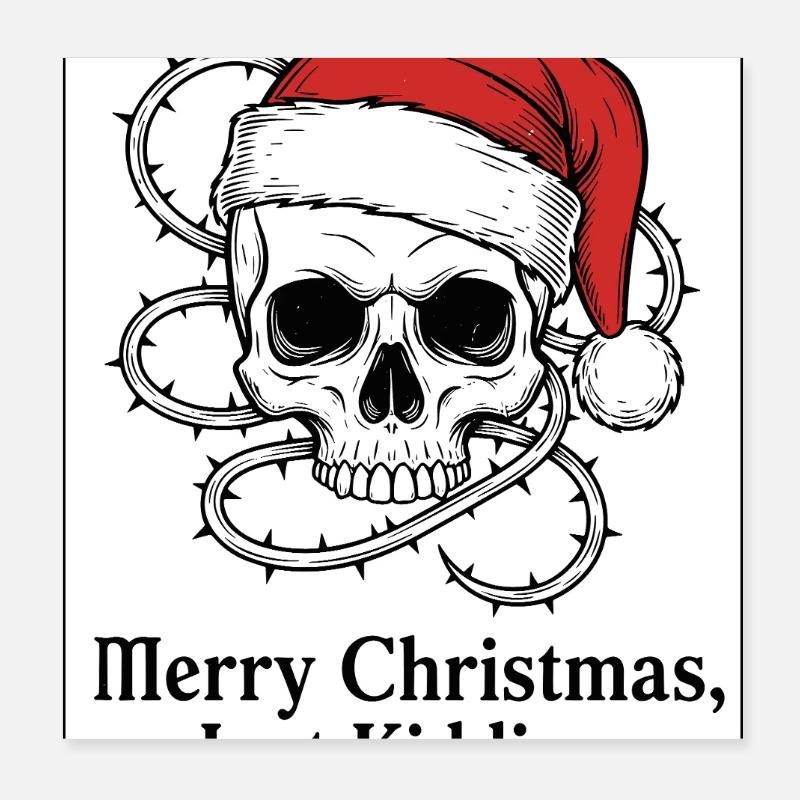 Christmas Skull Poster 8" x 8" (20x20 cm)