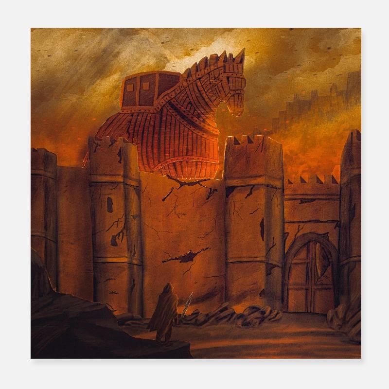 Le cheval de Troie à Muralla Poster 20 x 20 cm