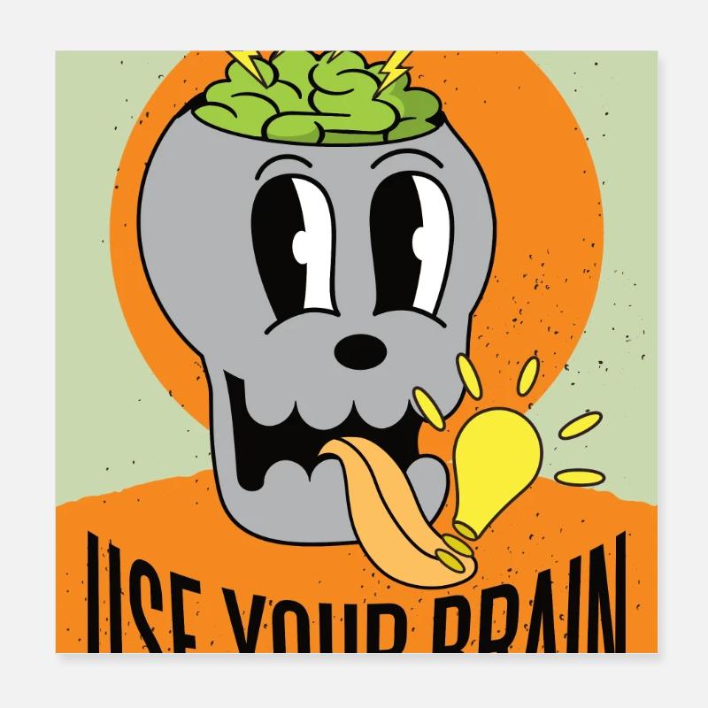 Benutze dein Gehirn Poster 20x20 cm
