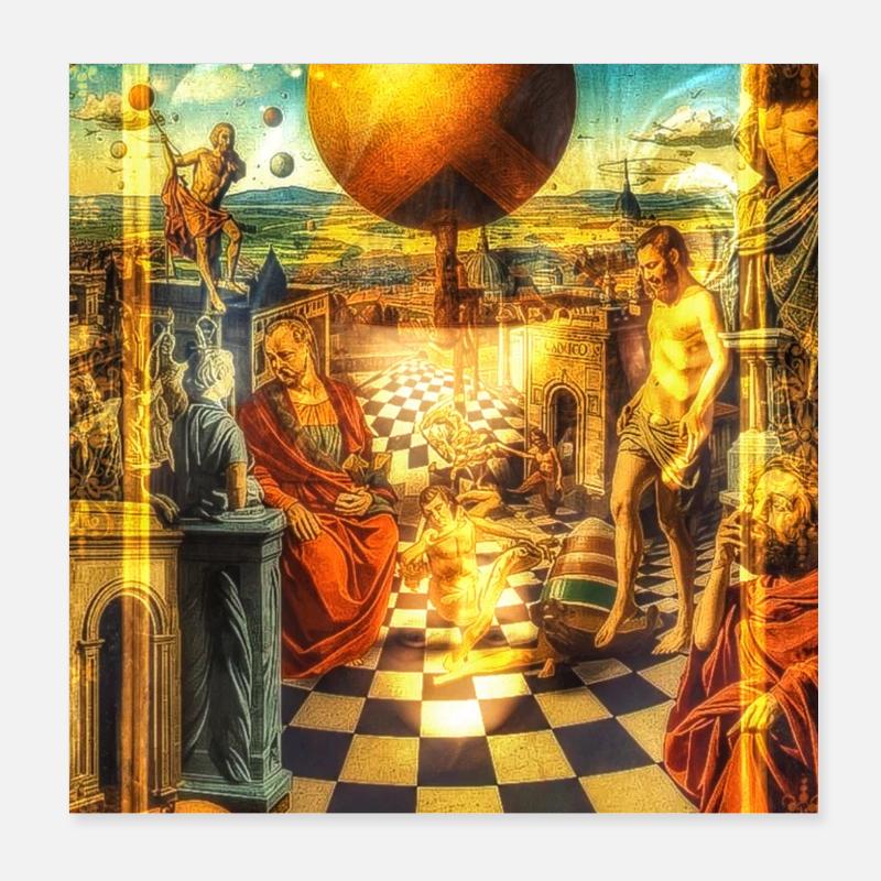 Psychedelic Order of Time Poster 20 x 20 cm
