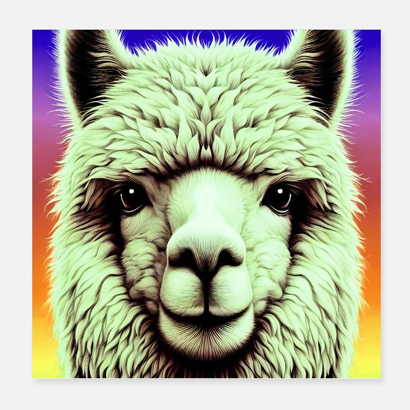 Alpaga Poster 20 x 20 cm