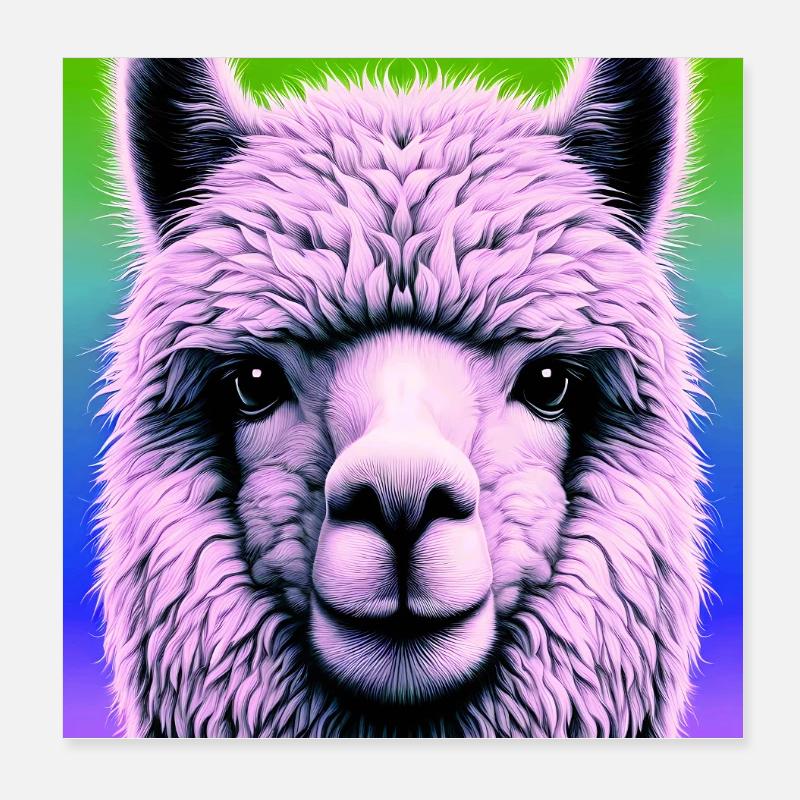 Alpaca Poster 8" x 8" (20x20 cm)