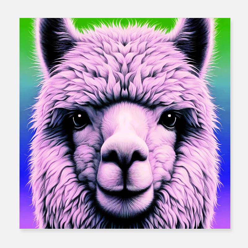 Alpaca Poster 8" x 8" (20x20 cm)
