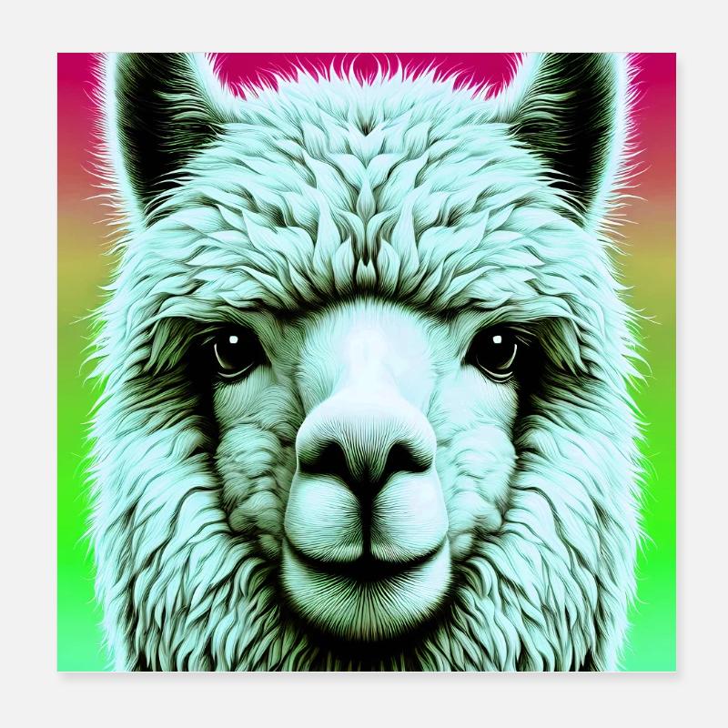 Alpaga Poster 20 x 20 cm