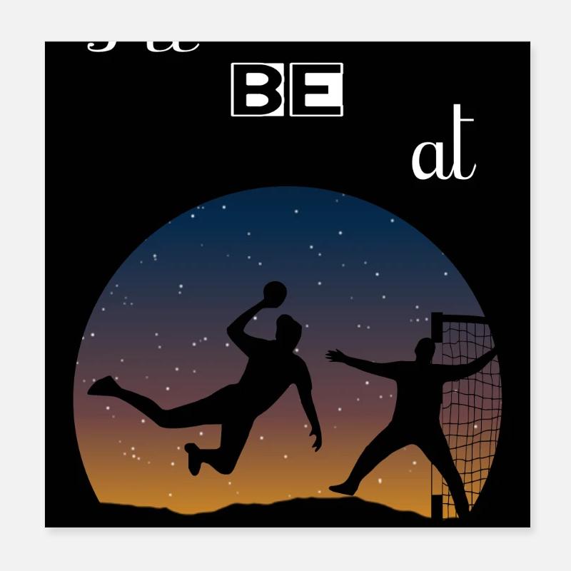 Ich werde bei Handball sein Poster 20x20 cm
