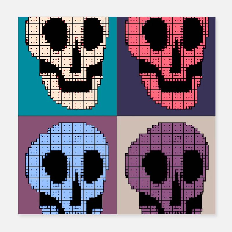 Carré de cranes Poster 20 x 20 cm