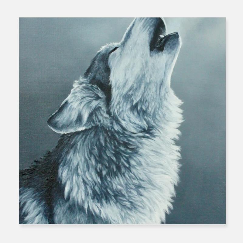Grey Wolf Poster 8" x 8" (20x20 cm)