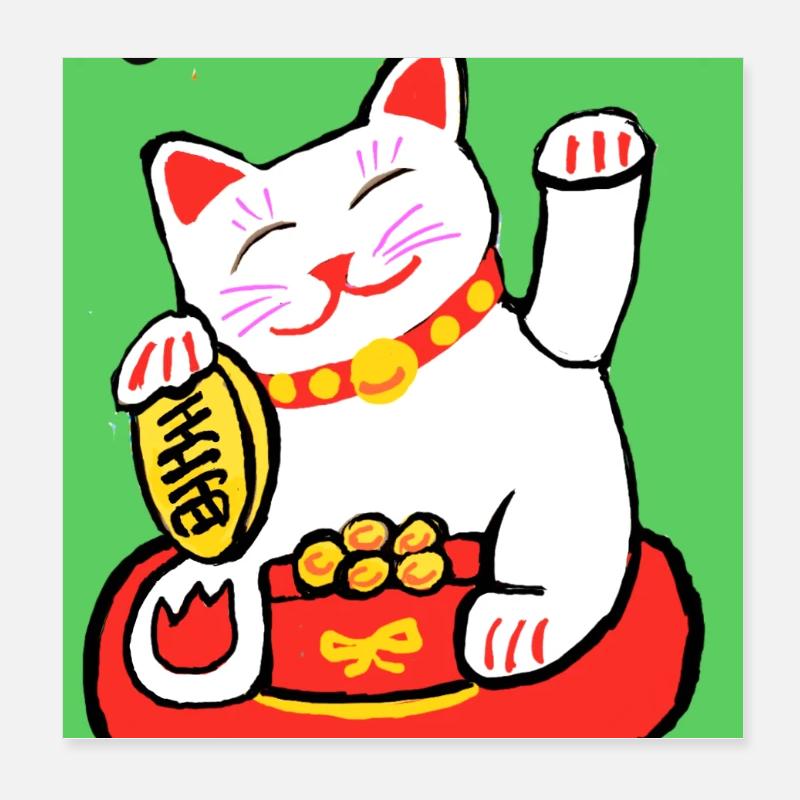 EG kat I tier I vinker kat jeg heldig charme Poster 20x20 cm