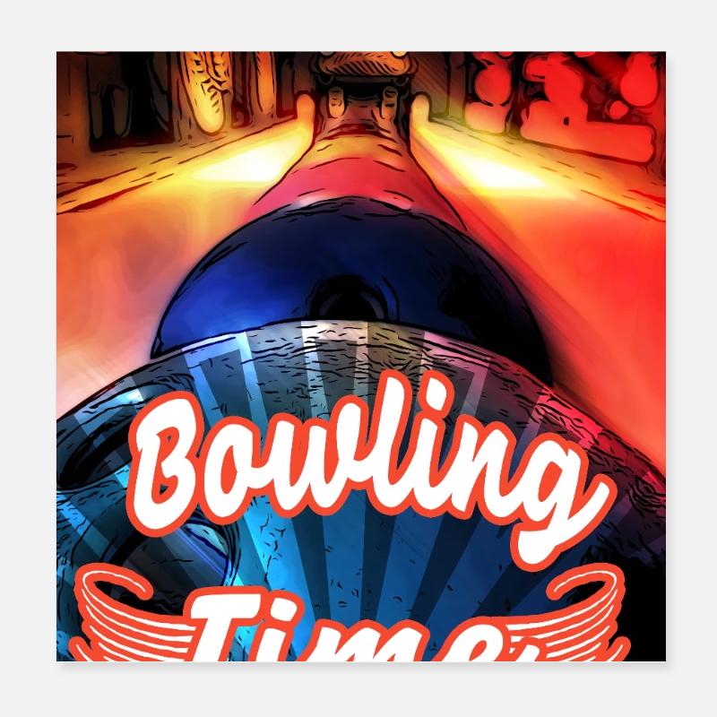 Son heure de bowling Poster 20 x 20 cm