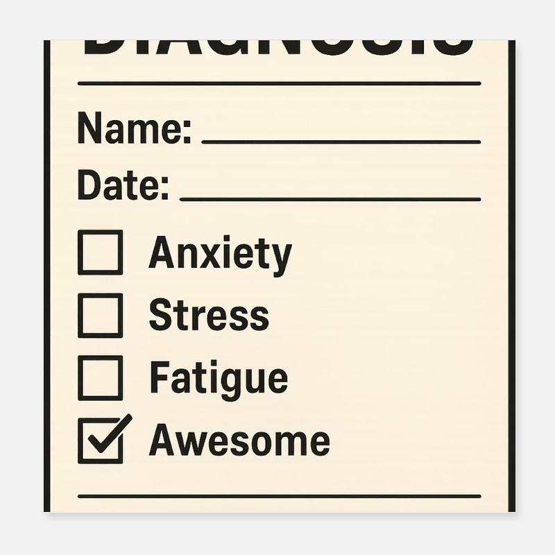 Diagnose Awesome Poster 20x20 cm