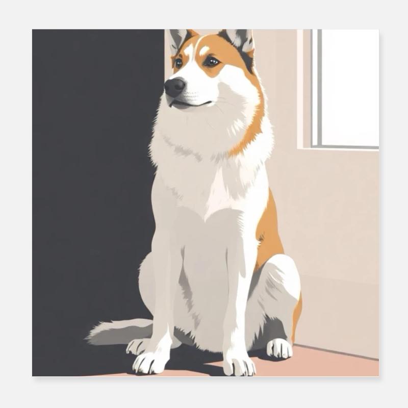 Pretty husky in the shade Poster 8" x 8" (20x20 cm)