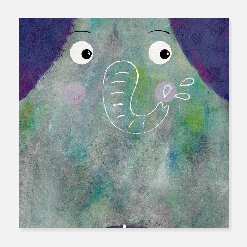 Cher éléphant avec charme Poster 20 x 20 cm