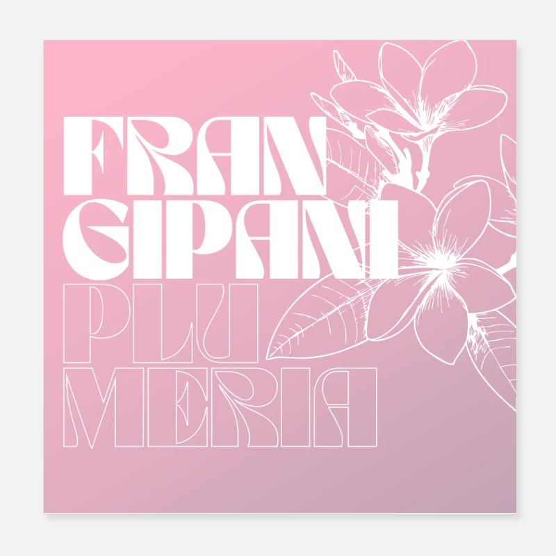 Frangipani Plus Mera Floral Design Poster 8" x 8" (20x20 cm)