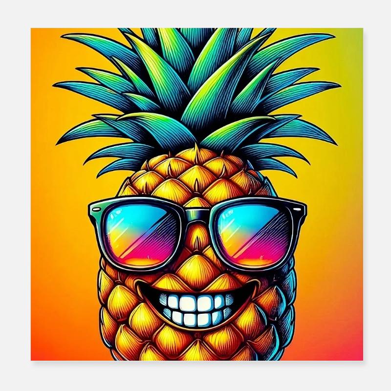 Ananas Poster 20x20 cm