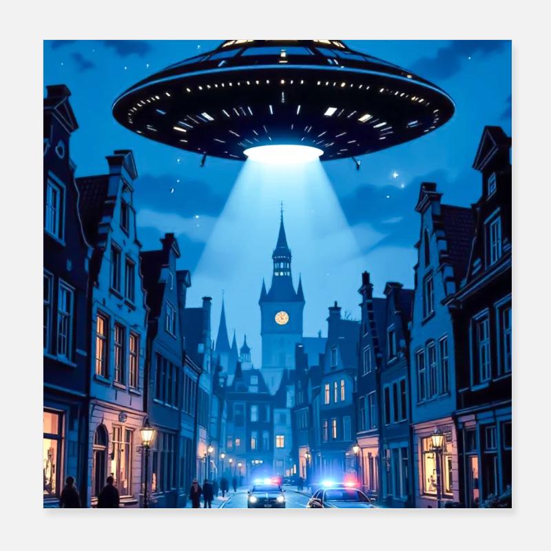 Belgian Wave – UFOs in the sky Poster 8" x 8" (20x20 cm)