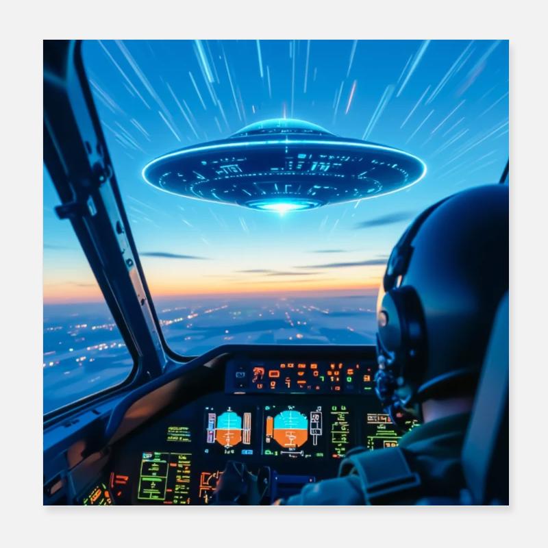 UFO Cockpit – Blick ins Unbekannte Poster 20x20 cm
