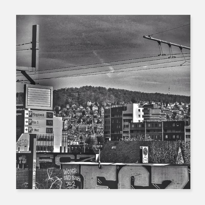 Zurich partout Poster 20 x 20 cm