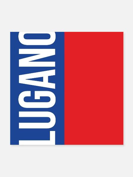 Lugano Souvenir T-Shirt Tessin - Poster 20x20 cm - Weiß