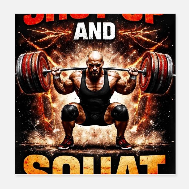 Shut Up and Squat Poster 8" x 8" (20x20 cm)