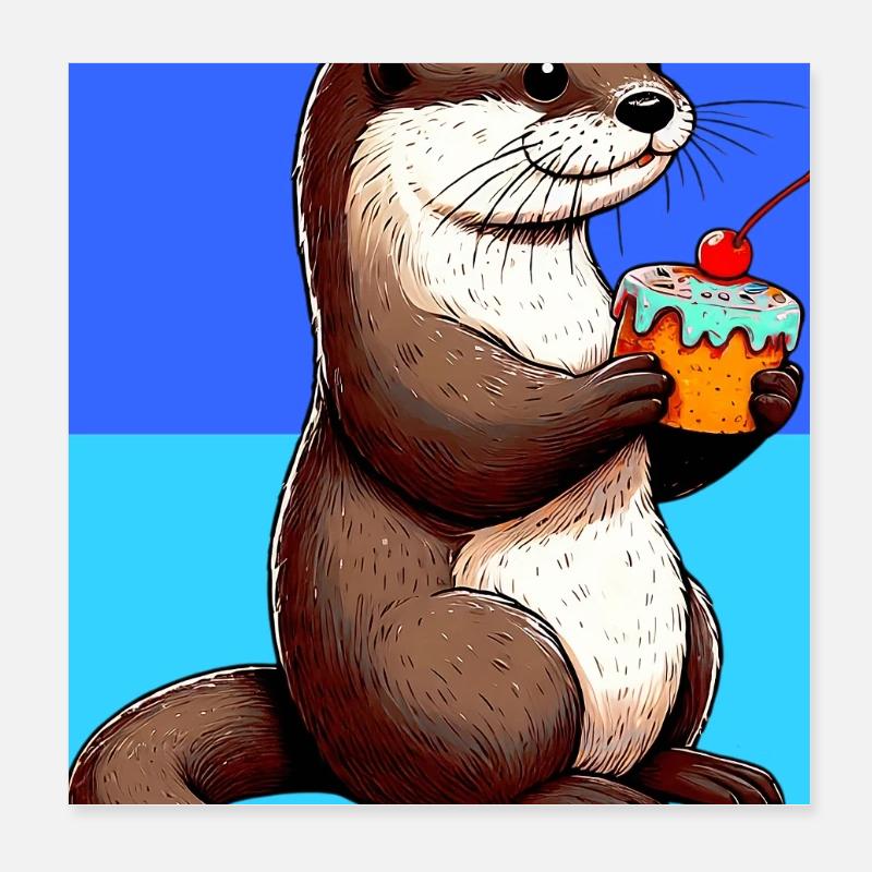Otter Poster 20x20 cm