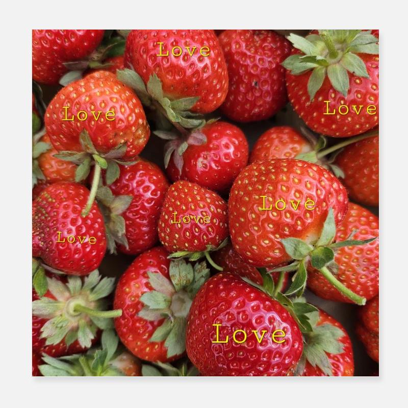 Fraises Poster 20 x 20 cm