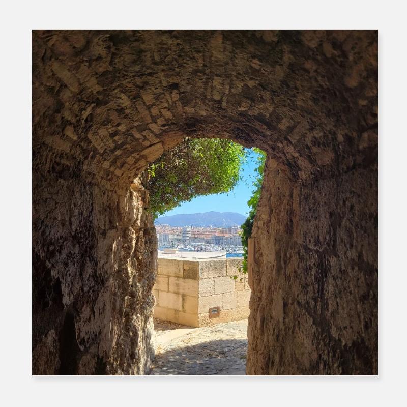 Voie d'ocre vers le littoral Poster 20 x 20 cm