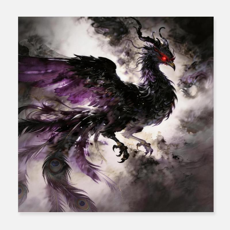 Le Crépuscule du Phénix Noir : Éclipse Poster 20 x 20 cm