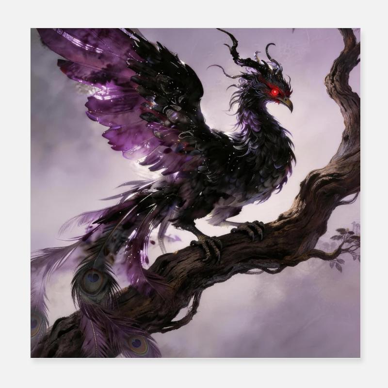 Die Apotheose des Schwarzen Phönix: Infinity Poster 20x20 cm