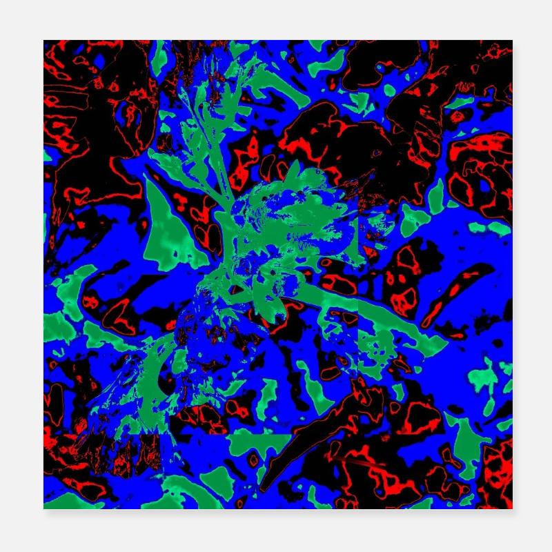 Neon Bloom Nebula Poster 8" x 8" (20x20 cm)